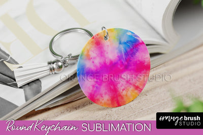 Tie Dye Keychain - Rainbow Keychain Sublimation Design Sublimation OrangeBrushStudio 