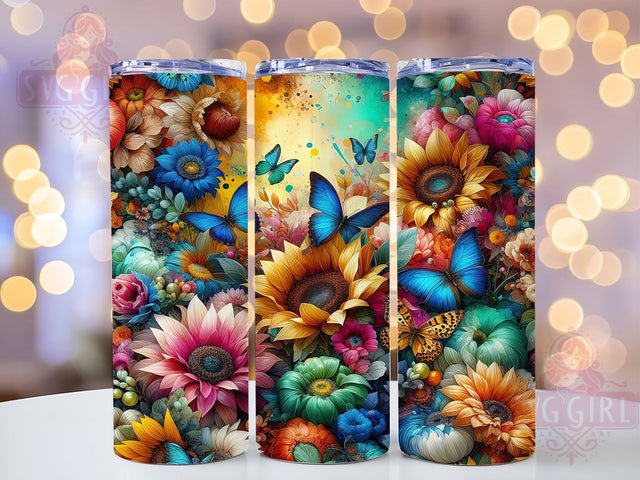 Tie Dye Leopard Sunflower 20oz Tumbler, Leopard Print, 20oz Wrap, Sublimation Design, Floral Tumbler, Boho Style, PNG File Sublimation SvggirlplusArt 