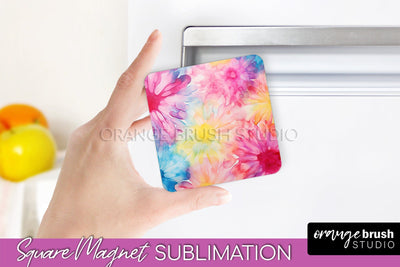 Tie Dye Magnet Sublimation - Rainbow Magnet PNG Design Sublimation OrangeBrushStudio 
