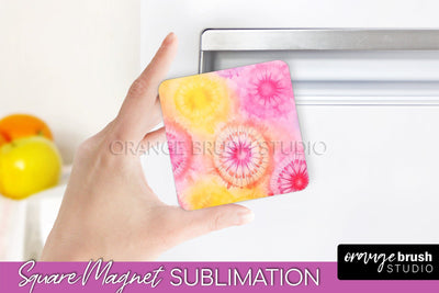 Tie Dye Magnet Sublimation - Rainbow Magnet PNG Design Sublimation OrangeBrushStudio 