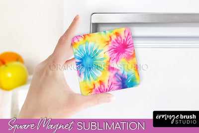 Tie Dye Magnet Sublimation - Rainbow Magnet PNG Design Sublimation OrangeBrushStudio 