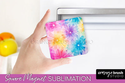 Tie Dye Magnet Sublimation - Rainbow Magnet PNG Design Sublimation OrangeBrushStudio 