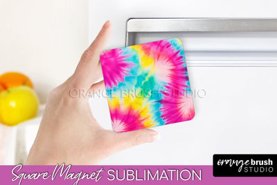 Tie Dye Magnet Sublimation - Rainbow Magnet PNG Design Sublimation OrangeBrushStudio 
