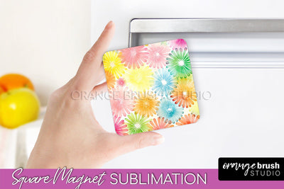 Tie Dye Magnet Sublimation - Rainbow Magnet PNG Design Sublimation OrangeBrushStudio 