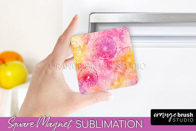 Tie Dye Magnet Sublimation - Rainbow Magnet PNG Design Sublimation OrangeBrushStudio 