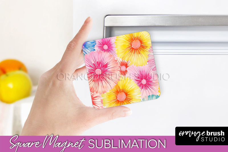 Tie Dye Magnet Sublimation - Rainbow Magnet PNG Design Sublimation OrangeBrushStudio 