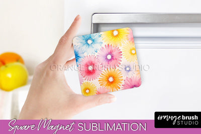 Tie Dye Magnet Sublimation - Rainbow Magnet PNG Design Sublimation OrangeBrushStudio 