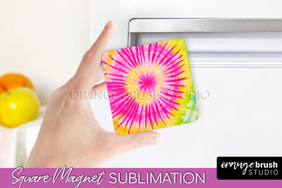 Tie Dye Magnet Sublimation - Rainbow Magnet PNG Design Sublimation OrangeBrushStudio 