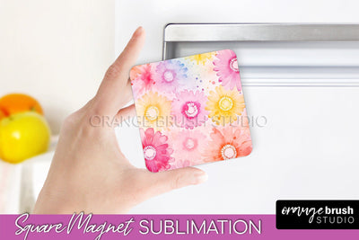 Tie Dye Magnet Sublimation - Rainbow Magnet PNG Design Sublimation OrangeBrushStudio 