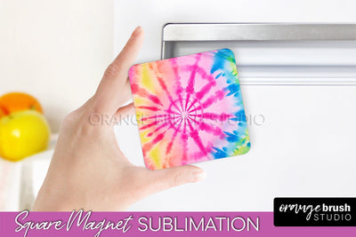 Tie Dye Magnet Sublimation - Rainbow Magnet PNG Design Sublimation OrangeBrushStudio 