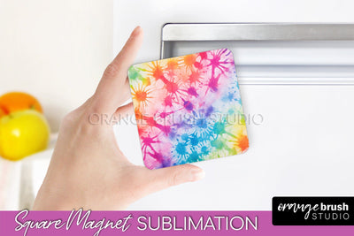 Tie Dye Magnet Sublimation - Rainbow Magnet PNG Design Sublimation OrangeBrushStudio 