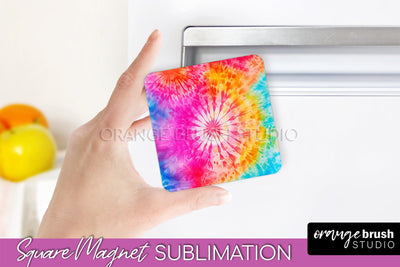 Tie Dye Magnet Sublimation - Rainbow Magnet PNG Design Sublimation OrangeBrushStudio 