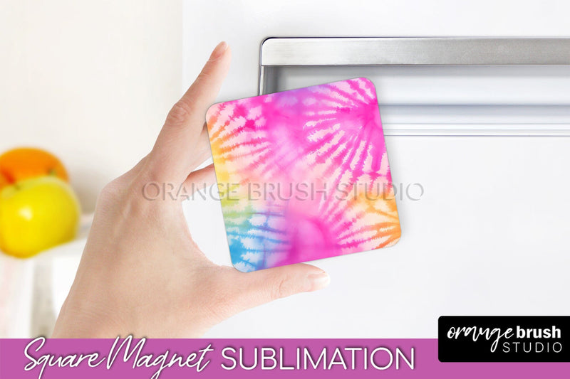 Tie Dye Magnet Sublimation - Rainbow Magnet PNG Design Sublimation OrangeBrushStudio 