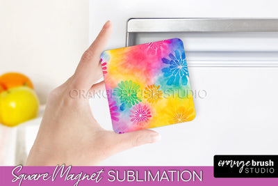 Tie Dye Magnet Sublimation - Rainbow Magnet PNG Design Sublimation OrangeBrushStudio 