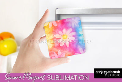 Tie Dye Magnet Sublimation - Rainbow Magnet PNG Design Sublimation OrangeBrushStudio 