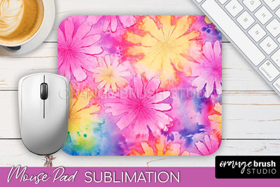 Tie Dye Mouse Pad Design - Rainbow Mousepad Sublimation PNG Sublimation OrangeBrushStudio 