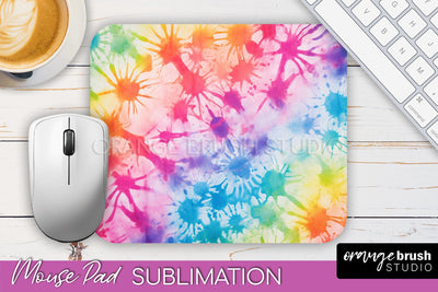 Tie Dye Mouse Pad Design - Rainbow Mousepad Sublimation PNG Sublimation OrangeBrushStudio 