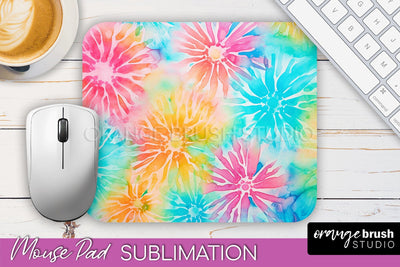 Tie Dye Mouse Pad Design - Rainbow Mousepad Sublimation PNG Sublimation OrangeBrushStudio 
