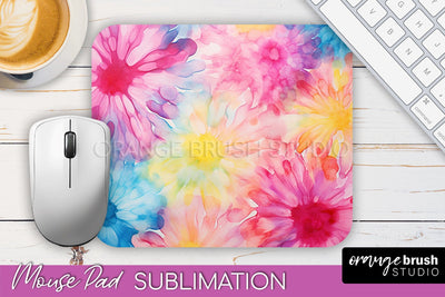 Tie Dye Mouse Pad Design - Rainbow Mousepad Sublimation PNG Sublimation OrangeBrushStudio 