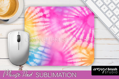 Tie Dye Mouse Pad Design - Rainbow Mousepad Sublimation PNG Sublimation OrangeBrushStudio 