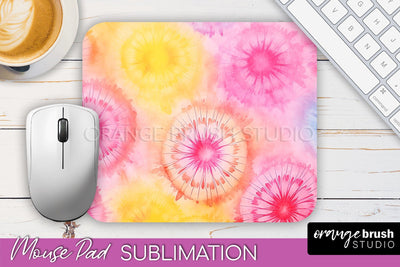 Tie Dye Mouse Pad Design - Rainbow Mousepad Sublimation PNG Sublimation OrangeBrushStudio 
