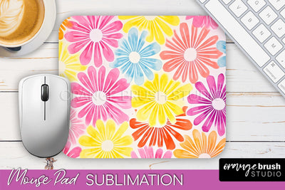 Tie Dye Mouse Pad Design - Rainbow Mousepad Sublimation PNG Sublimation OrangeBrushStudio 