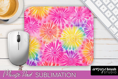 Tie Dye Mouse Pad Design - Rainbow Mousepad Sublimation PNG Sublimation OrangeBrushStudio 