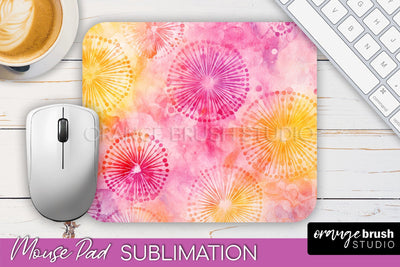 Tie Dye Mouse Pad Design - Rainbow Mousepad Sublimation PNG Sublimation OrangeBrushStudio 