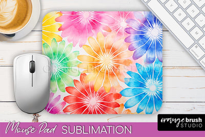 Tie Dye Mouse Pad Design - Rainbow Mousepad Sublimation PNG Sublimation OrangeBrushStudio 