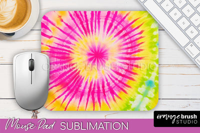 Tie Dye Mouse Pad Design - Rainbow Mousepad Sublimation PNG Sublimation OrangeBrushStudio 
