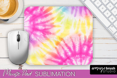 Tie Dye Mouse Pad Design - Rainbow Mousepad Sublimation PNG Sublimation OrangeBrushStudio 