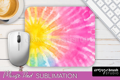 Tie Dye Mouse Pad Design - Rainbow Mousepad Sublimation PNG Sublimation OrangeBrushStudio 