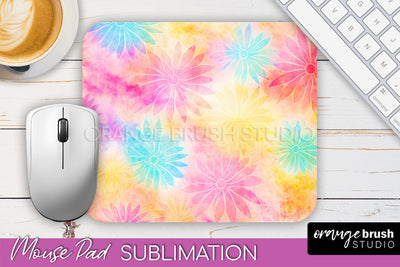 Tie Dye Mouse Pad Design - Rainbow Mousepad Sublimation PNG Sublimation OrangeBrushStudio 