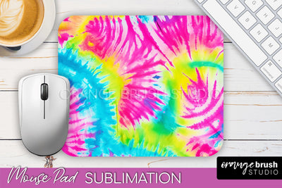 Tie Dye Mouse Pad Design - Rainbow Mousepad Sublimation PNG Sublimation OrangeBrushStudio 