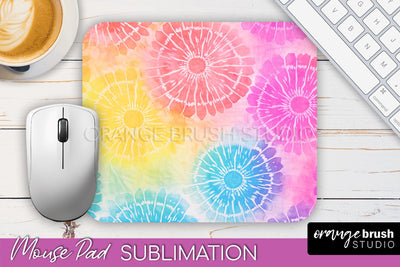 Tie Dye Mouse Pad Design - Rainbow Mousepad Sublimation PNG Sublimation OrangeBrushStudio 
