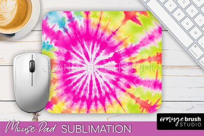 Tie Dye Mouse Pad Design - Rainbow Mousepad Sublimation PNG Sublimation OrangeBrushStudio 