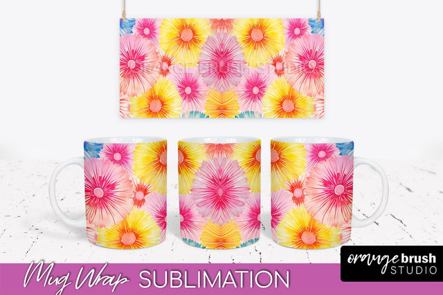 Tie Dye Mug Wrap - Rainbow Coffee Mug PNG Sublimation Sublimation OrangeBrushStudio 