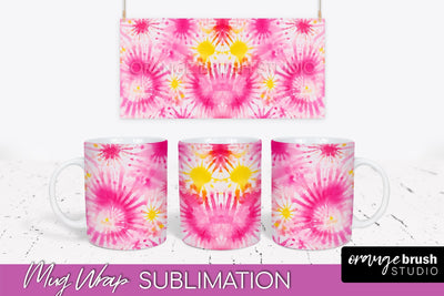 Tie Dye Mug Wrap - Rainbow Coffee Mug PNG Sublimation Sublimation OrangeBrushStudio 