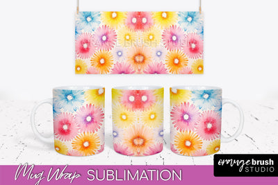 Tie Dye Mug Wrap - Rainbow Coffee Mug PNG Sublimation Sublimation OrangeBrushStudio 