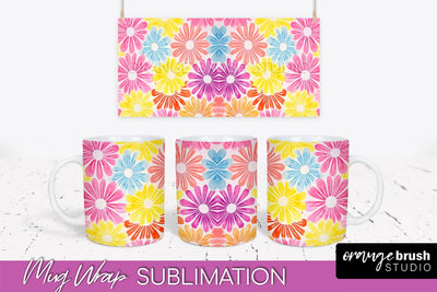 Tie Dye Mug Wrap - Rainbow Coffee Mug PNG Sublimation Sublimation OrangeBrushStudio 
