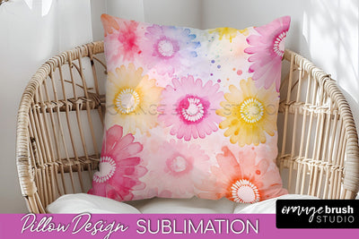 Tie Dye Pillow Cover - Rainbow Pillow Sublimation Design Sublimation OrangeBrushStudio 