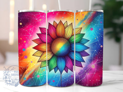 Tie Dye Rainbow Sunflower 20 oz Skinny Tumbler Sublimation Design, Sunflower Tie Dye Tumbler Png, Straight & Tapered Tumbler Wrap, Instant Digital Download Sublimation ToriDesigns 