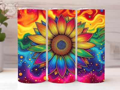 Tie Dye Rainbow Sunflower Glitter 20oz Tumbler Png, Sublimation Design, Rainbow Sunflower Tumbler Png, Digital Download PNG Sublimation Lara' s Designs 