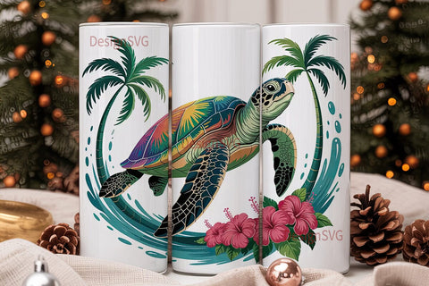 Tie-Dye Sea Turtle 20oz Tumbler Wrap Sublimation DesignSVG 