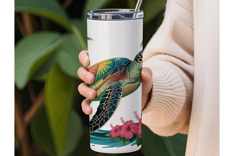 Tie-Dye Sea Turtle 20oz Tumbler Wrap Sublimation DesignSVG 