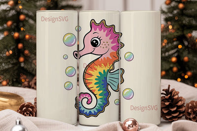 Tie-Dye Seahorse 20oz Tumbler Design Sublimation DesignSVG 