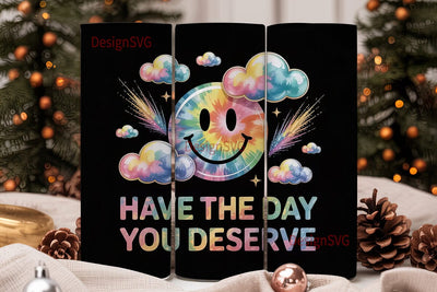 Tie-Dye Smiley Face 20oz Tumbler Wrap Sublimation DesignSVG 