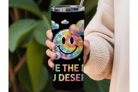 Tie-Dye Smiley Face 20oz Tumbler Wrap Sublimation DesignSVG 