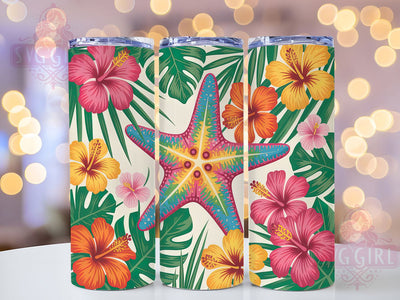 Tie-Dye Starfish 20oz Tumbler, Salty Summer Wrap, Tropical Starfish PNG, 20oz Skinny Tumbler, Vibrant Gradient Sublimation, Summer Beach Art, Colorful Ocean Graphic, Coastal Vibes Design Sublimation SvggirlplusArt 
