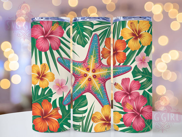 Tie-Dye Starfish 20oz Tumbler, Salty Summer Wrap, Tropical Starfish PNG, 20oz Skinny Tumbler, Vibrant Gradient Sublimation, Summer Beach Art, Colorful Ocean Graphic, Coastal Vibes Design Sublimation SvggirlplusArt 